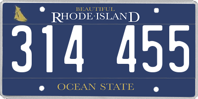 RI license plate 314455
