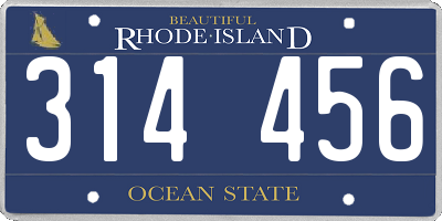 RI license plate 314456