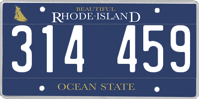 RI license plate 314459
