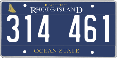 RI license plate 314461