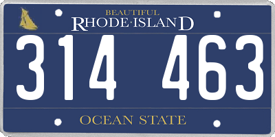 RI license plate 314463