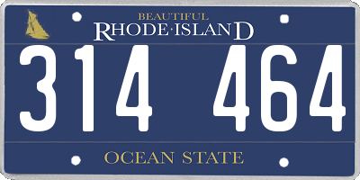 RI license plate 314464