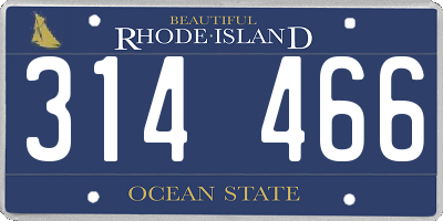 RI license plate 314466