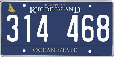 RI license plate 314468