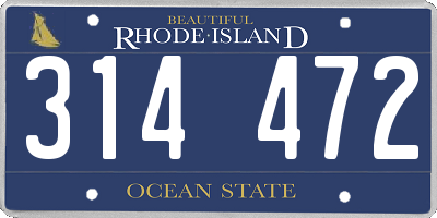 RI license plate 314472