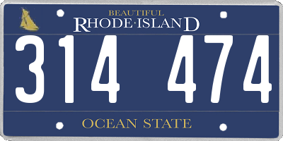 RI license plate 314474