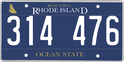RI license plate 314476