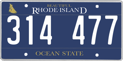 RI license plate 314477