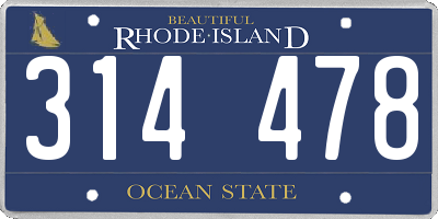 RI license plate 314478