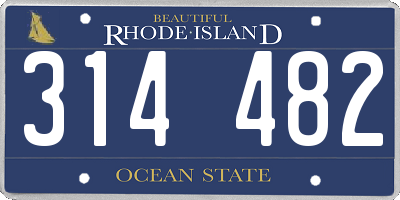 RI license plate 314482