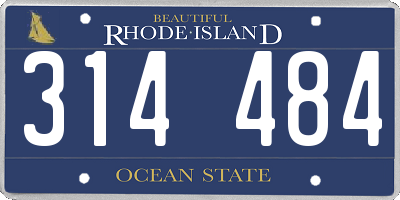 RI license plate 314484