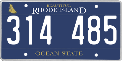 RI license plate 314485