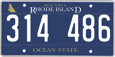 RI license plate 314486