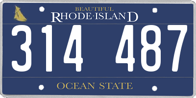 RI license plate 314487