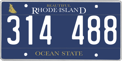 RI license plate 314488