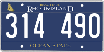 RI license plate 314490