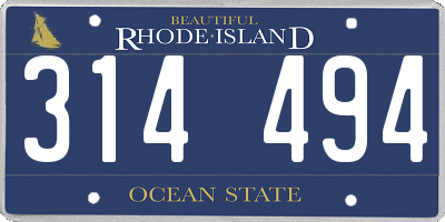 RI license plate 314494