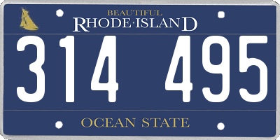 RI license plate 314495