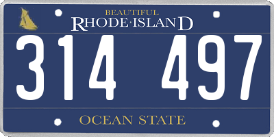 RI license plate 314497