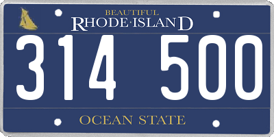 RI license plate 314500