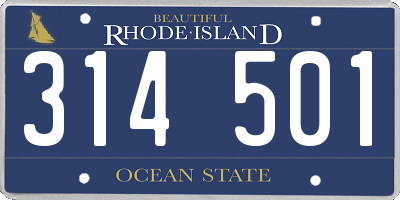 RI license plate 314501