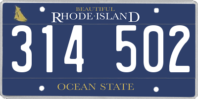 RI license plate 314502