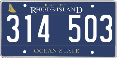 RI license plate 314503