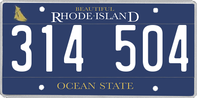 RI license plate 314504