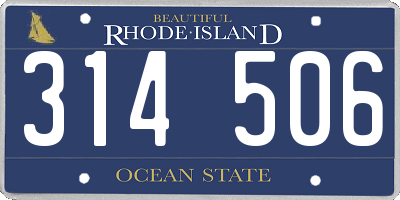 RI license plate 314506