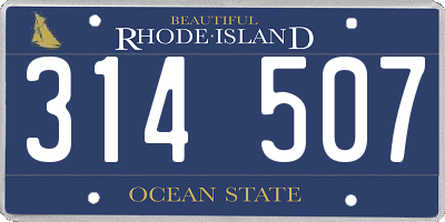 RI license plate 314507