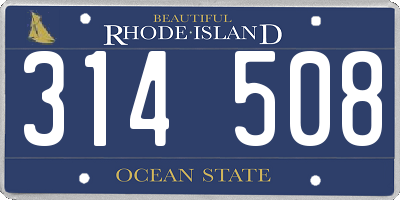 RI license plate 314508