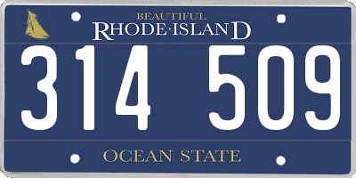 RI license plate 314509