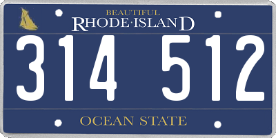 RI license plate 314512