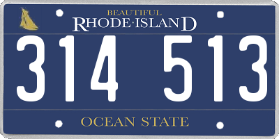 RI license plate 314513