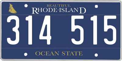 RI license plate 314515