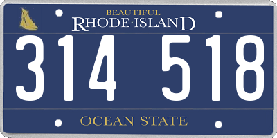 RI license plate 314518