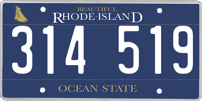 RI license plate 314519