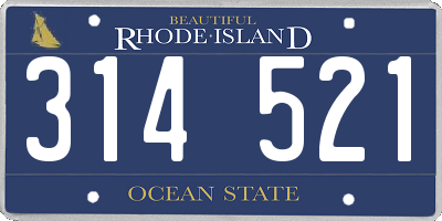 RI license plate 314521