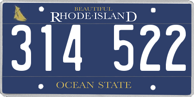 RI license plate 314522