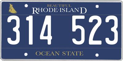 RI license plate 314523