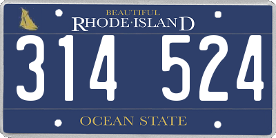 RI license plate 314524