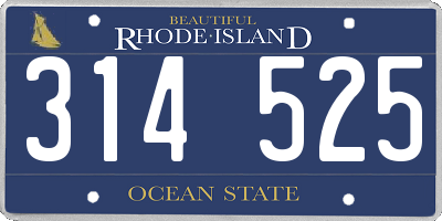 RI license plate 314525