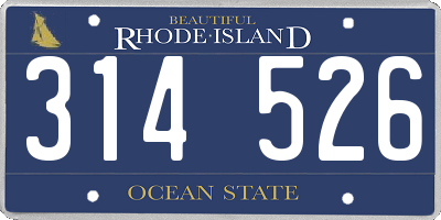 RI license plate 314526