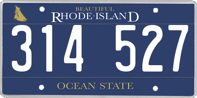 RI license plate 314527