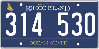 RI license plate 314530
