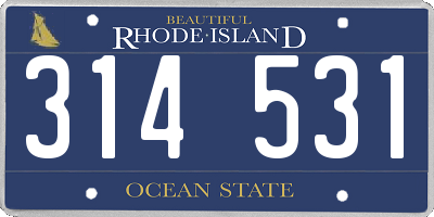 RI license plate 314531