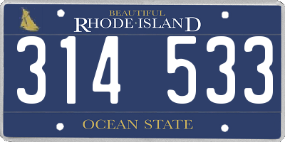 RI license plate 314533