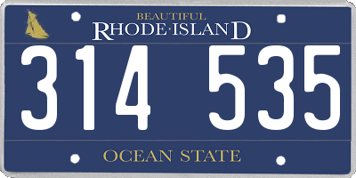 RI license plate 314535