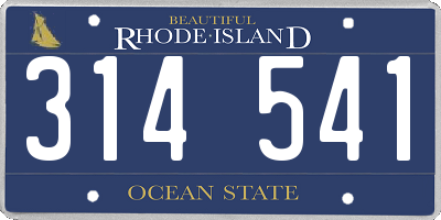 RI license plate 314541