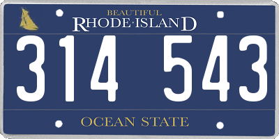 RI license plate 314543